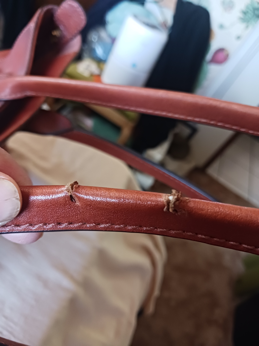 LAST CALL Frye Chestnut Brown Leather Satchel Tote - Picture 9 of 15